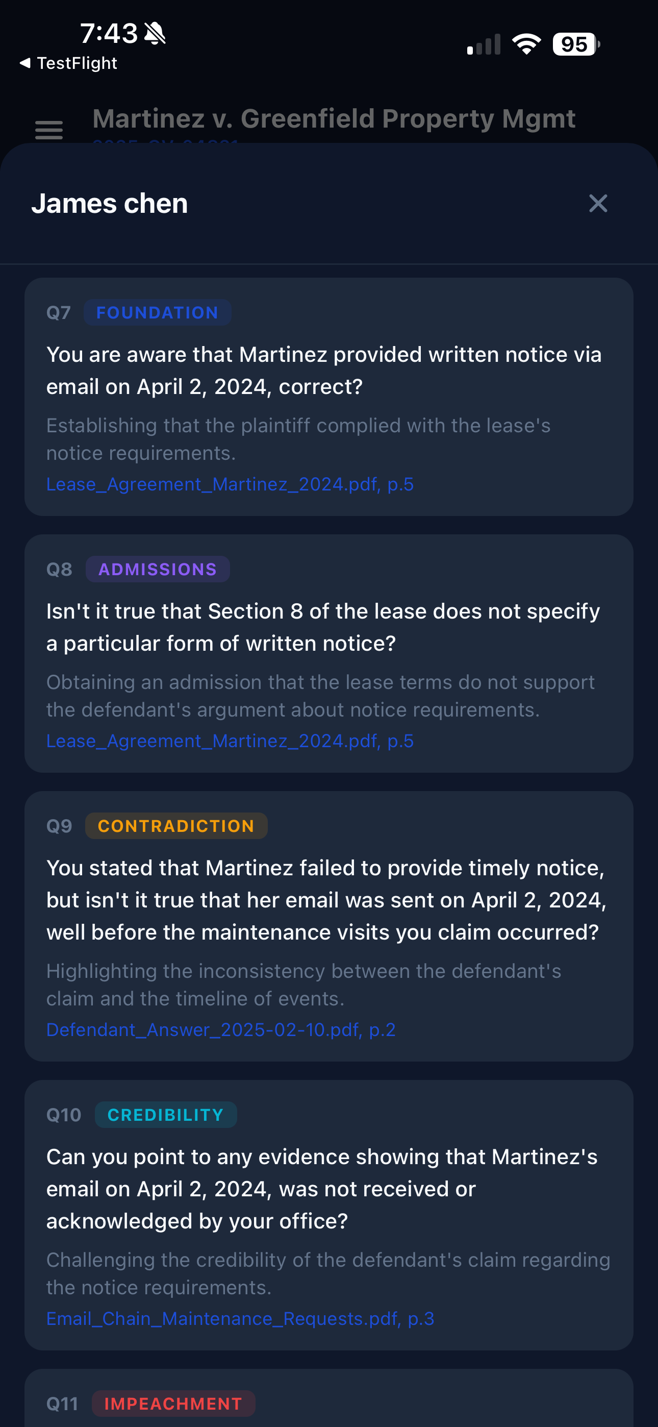 Cross-examination preparation